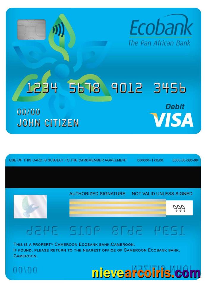 Cameroon Ecobank bank visa debit card